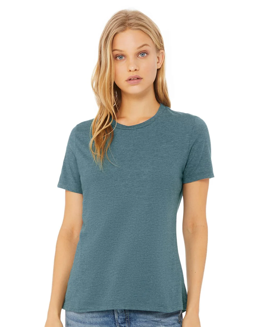 BELLA + CANVAS-6400CVC-Women’s Relaxed Fit Heather CVC Tee - Image 4