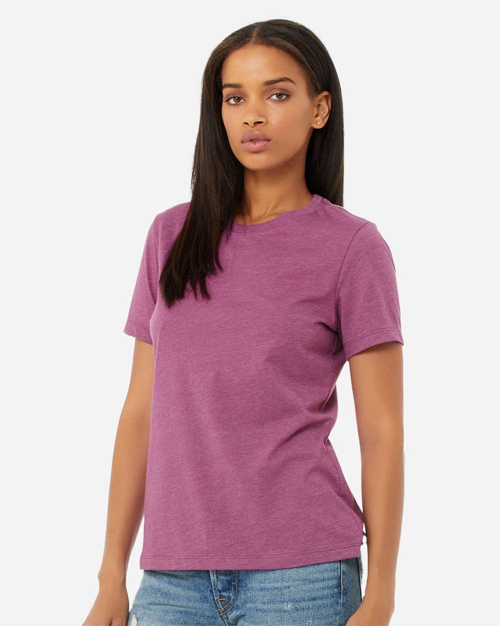 BELLA + CANVAS-6400CVC-Women’s Relaxed Fit Heather CVC Tee - Image 57
