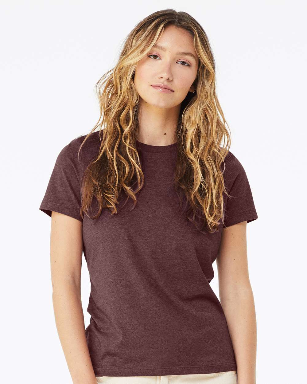 BELLA + CANVAS-6400CVC-Women’s Relaxed Fit Heather CVC Tee - Image 62