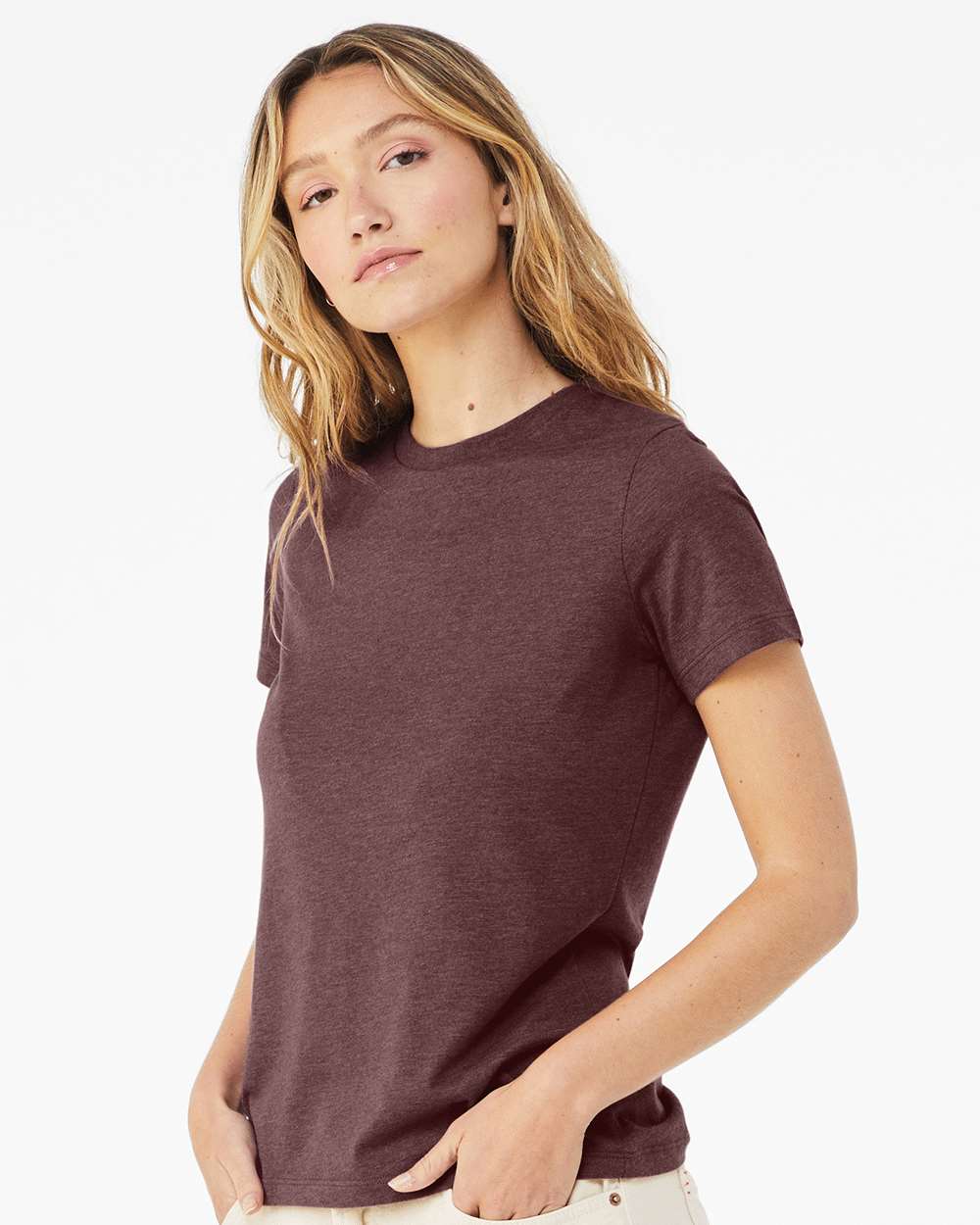 BELLA + CANVAS-6400CVC-Women’s Relaxed Fit Heather CVC Tee - Image 63