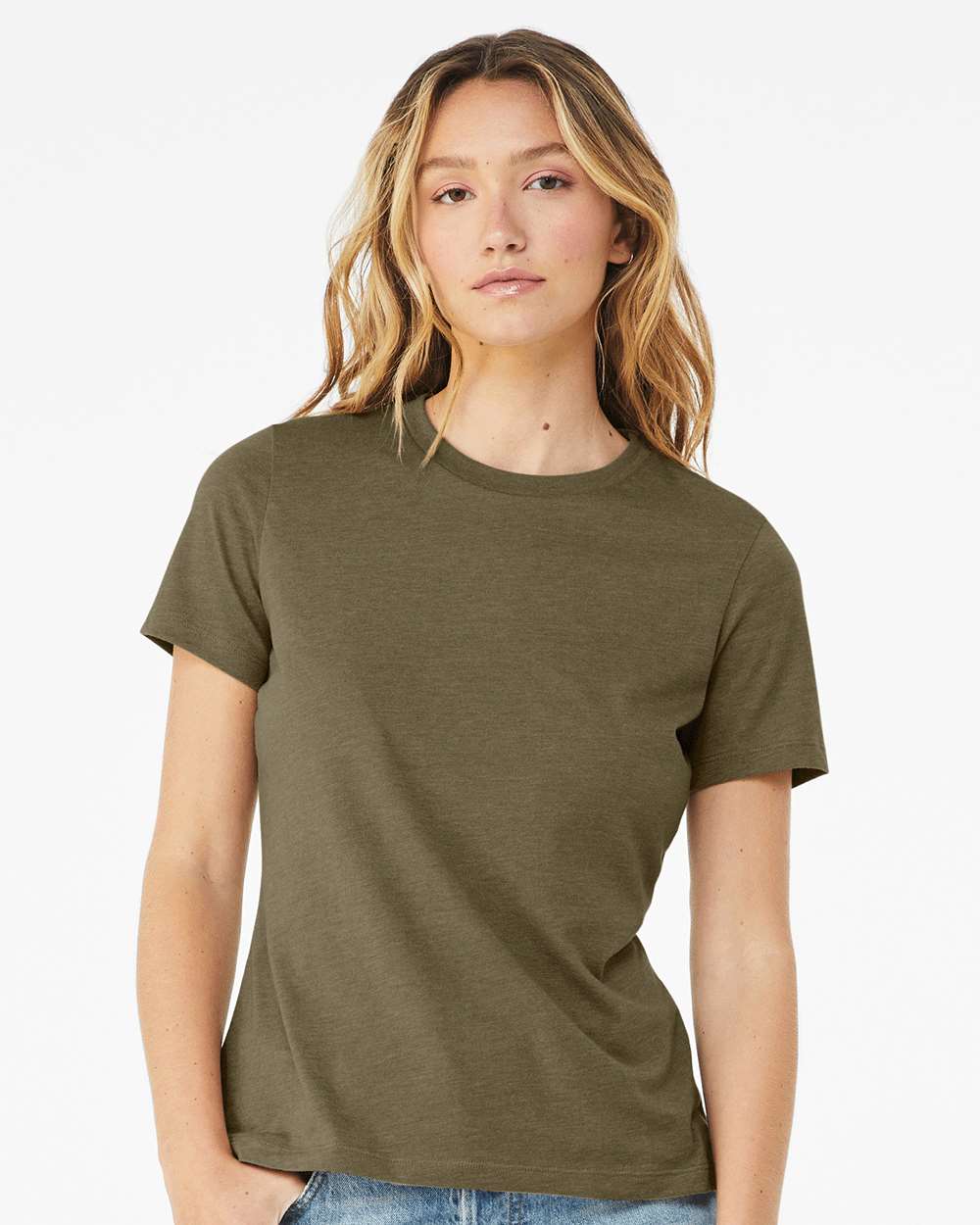 BELLA + CANVAS-6400CVC-Women’s Relaxed Fit Heather CVC Tee - Image 89