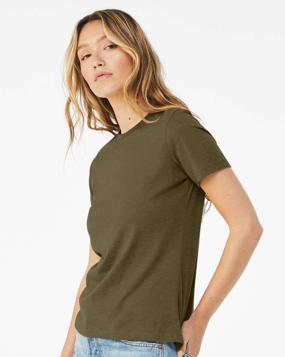 BELLA + CANVAS-6400CVC-Women’s Relaxed Fit Heather CVC Tee - Image 90