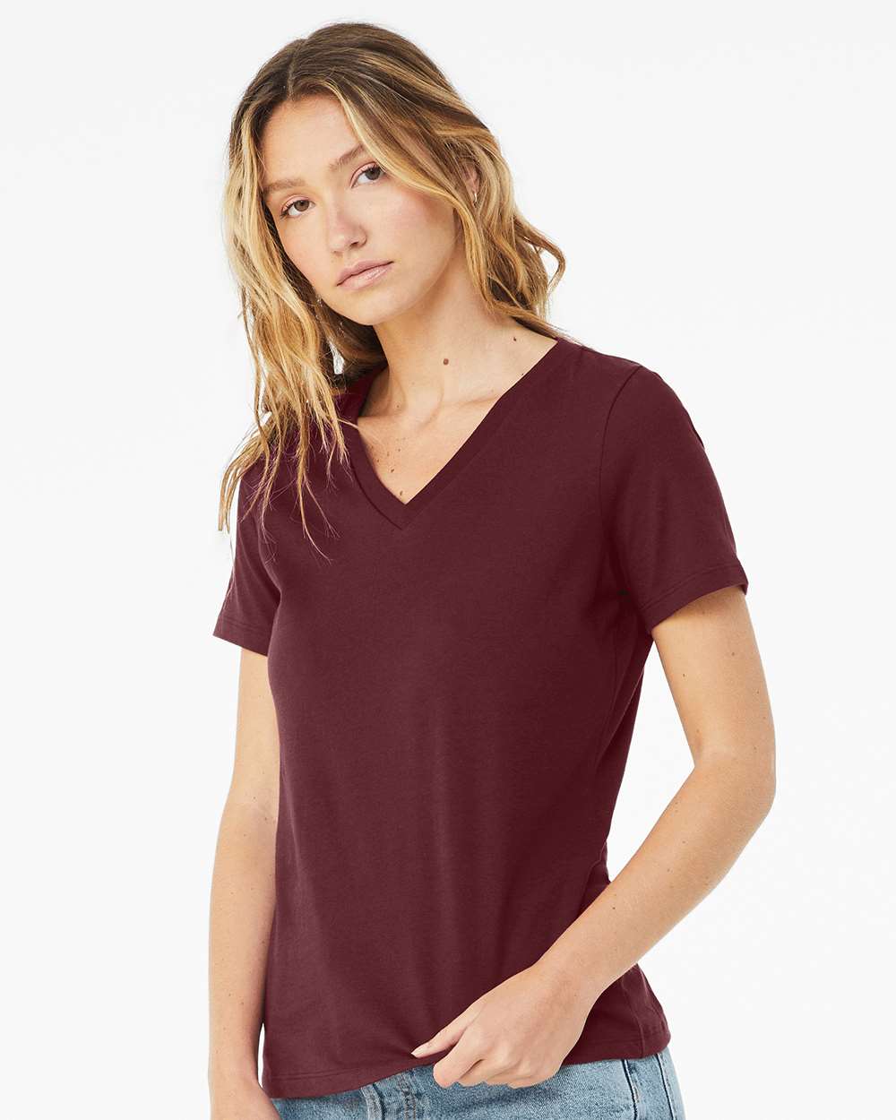BELLA + CANVAS-6405-Women’s Relaxed Jersey V-Neck Tee - Image 24