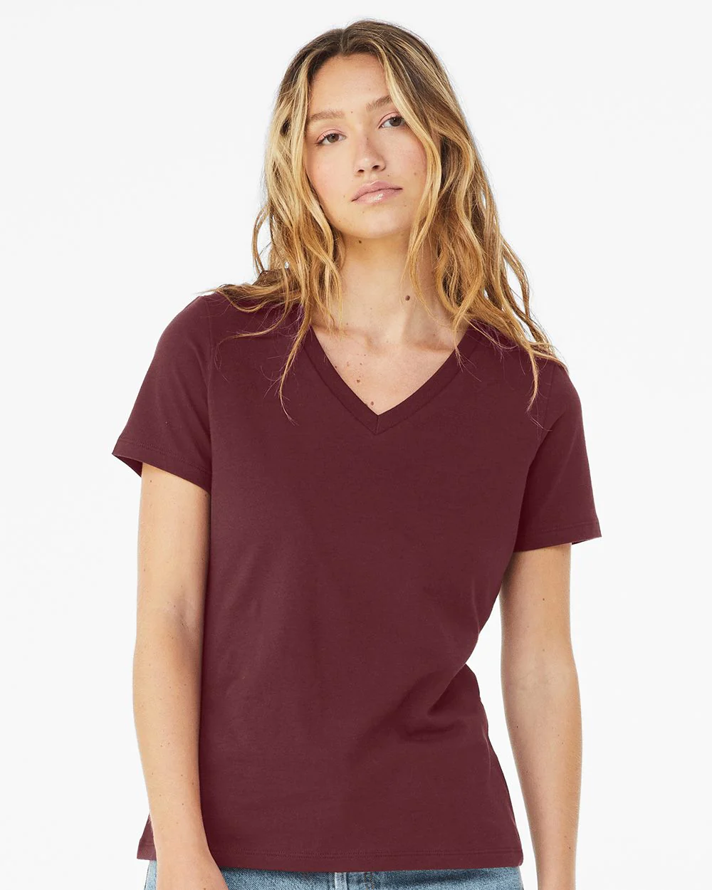 BELLA + CANVAS-6405-Women’s Relaxed Jersey V-Neck Tee - Image 4