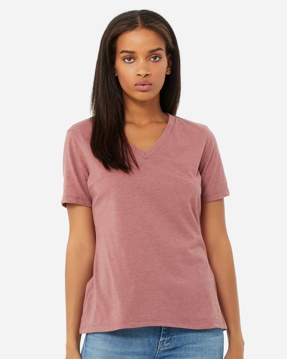 BELLA + CANVAS-6405CVC-Women's Relaxed Heather CVC V-Neck Tee - Image 20