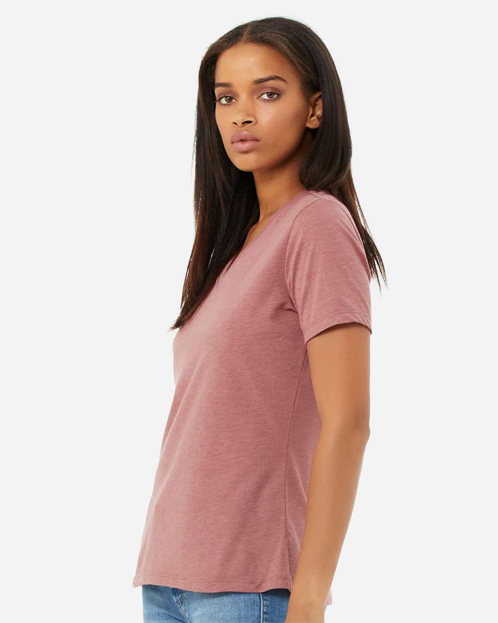 BELLA + CANVAS-6405CVC-Women's Relaxed Heather CVC V-Neck Tee - Image 21