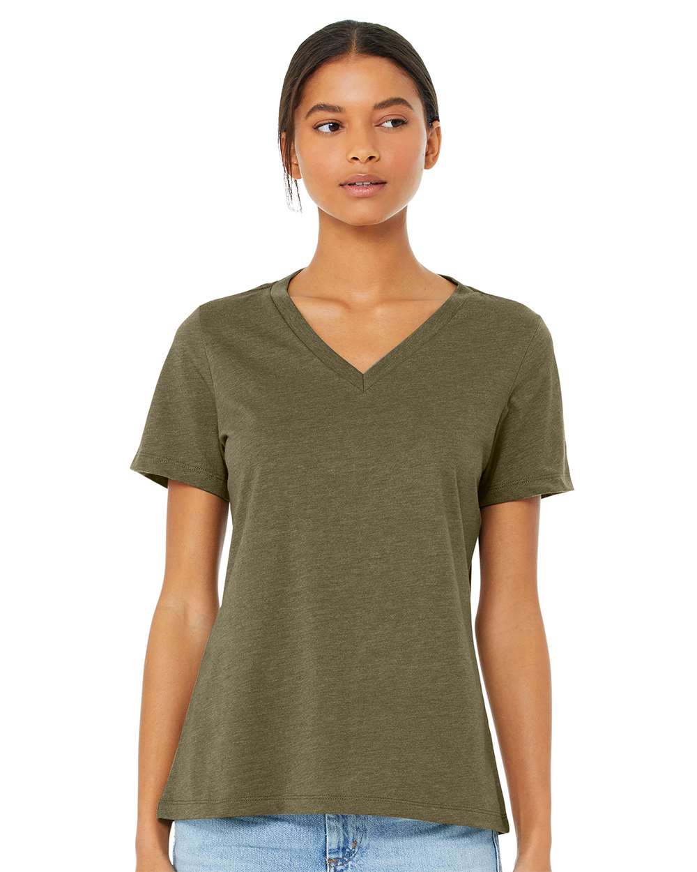 BELLA + CANVAS-6405CVC-Women's Relaxed Heather CVC V-Neck Tee - Image 29