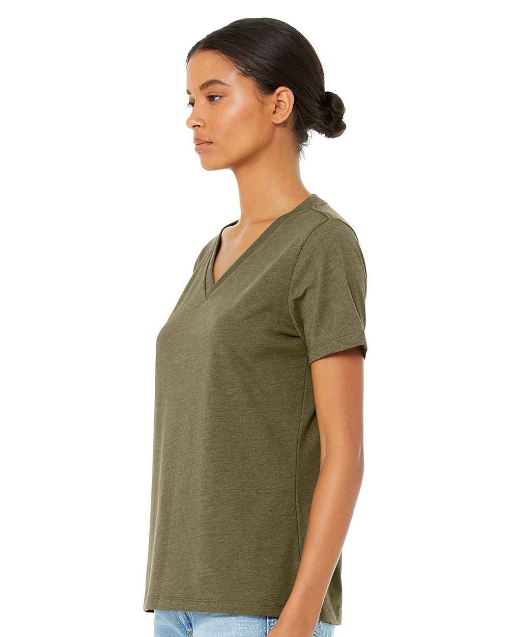 BELLA + CANVAS-6405CVC-Women's Relaxed Heather CVC V-Neck Tee - Image 30