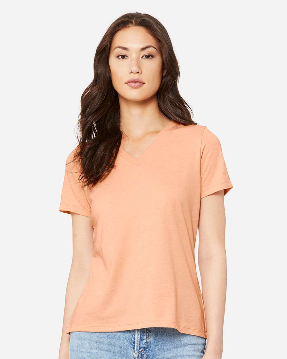 BELLA + CANVAS-6405CVC-Women's Relaxed Heather CVC V-Neck Tee - Image 35