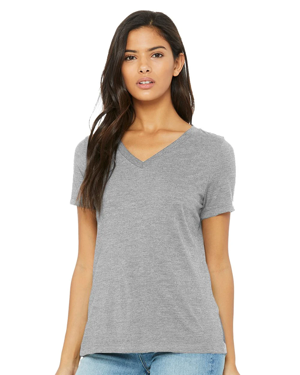 BELLA + CANVAS-6405CVC-Women's Relaxed Heather CVC V-Neck Tee - Image 4
