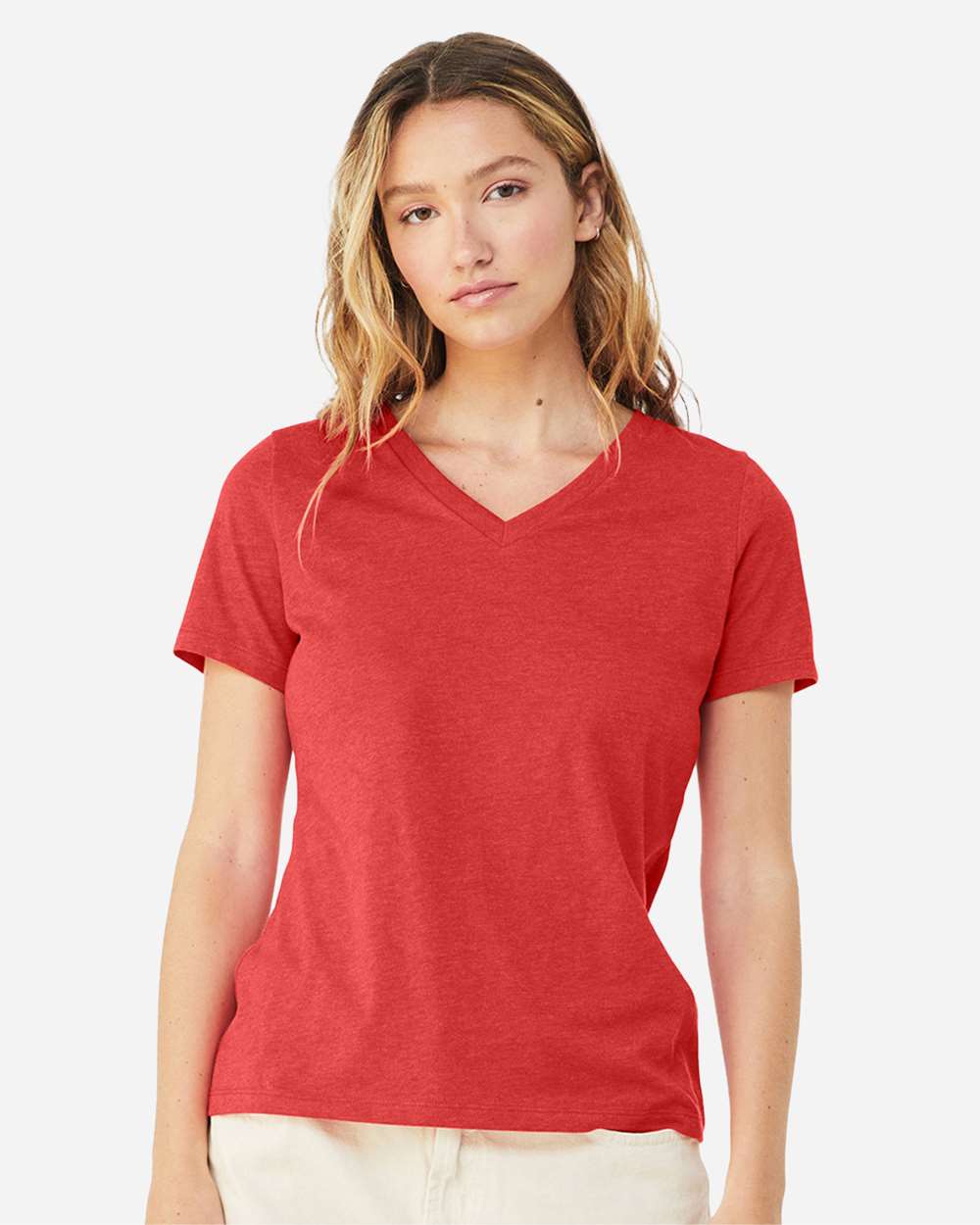 BELLA + CANVAS-6405CVC-Women's Relaxed Heather CVC V-Neck Tee - Image 41