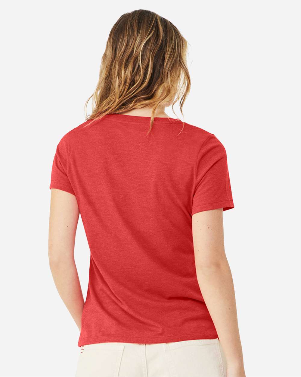 BELLA + CANVAS-6405CVC-Women's Relaxed Heather CVC V-Neck Tee - Image 43