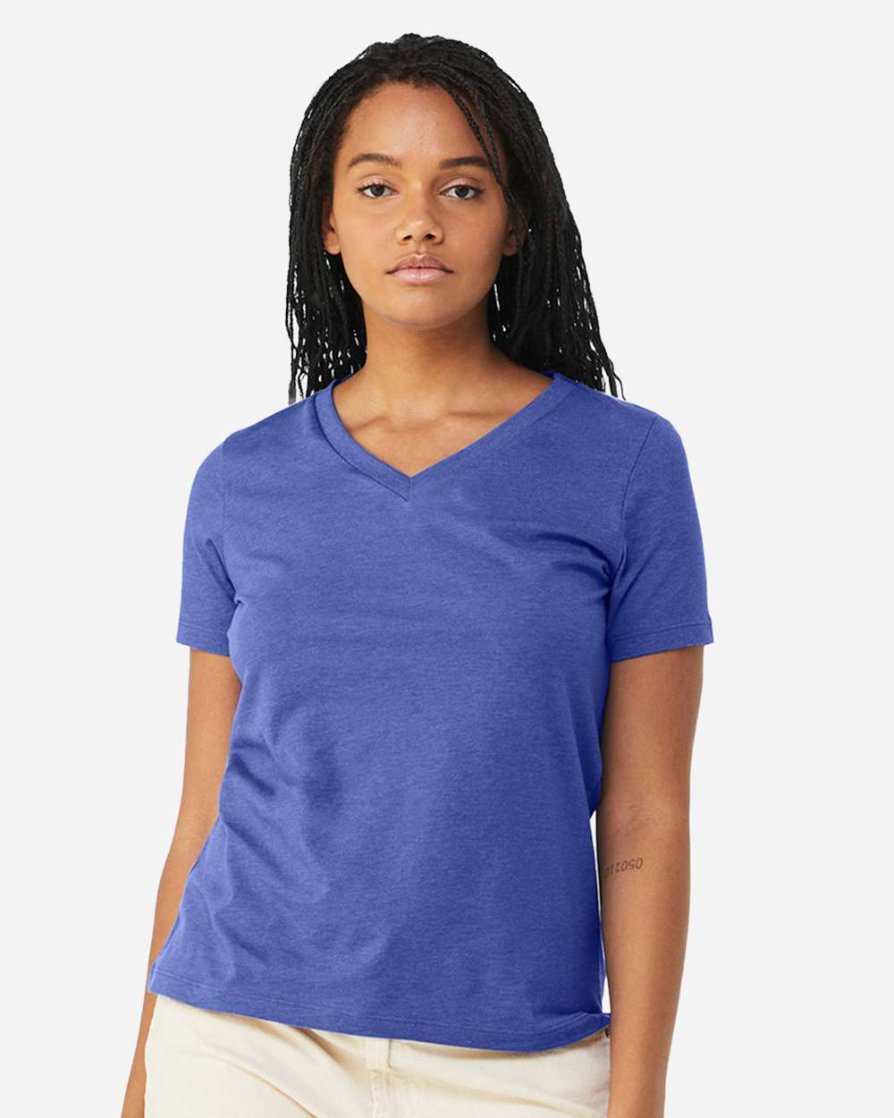 BELLA + CANVAS-6405CVC-Women's Relaxed Heather CVC V-Neck Tee - Image 50
