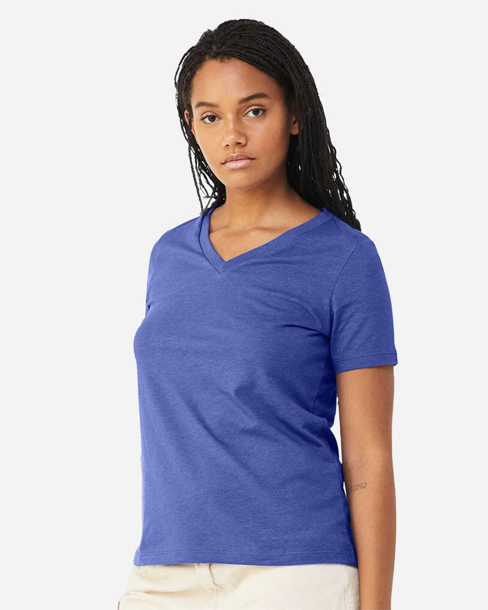 BELLA + CANVAS-6405CVC-Women's Relaxed Heather CVC V-Neck Tee - Image 51