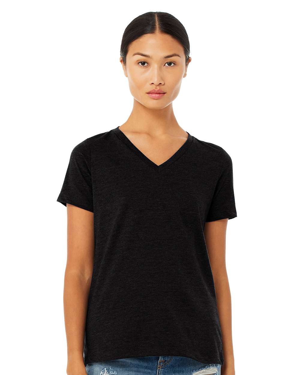 BELLA + CANVAS-6405CVC-Women's Relaxed Heather CVC V-Neck Tee - Image 56