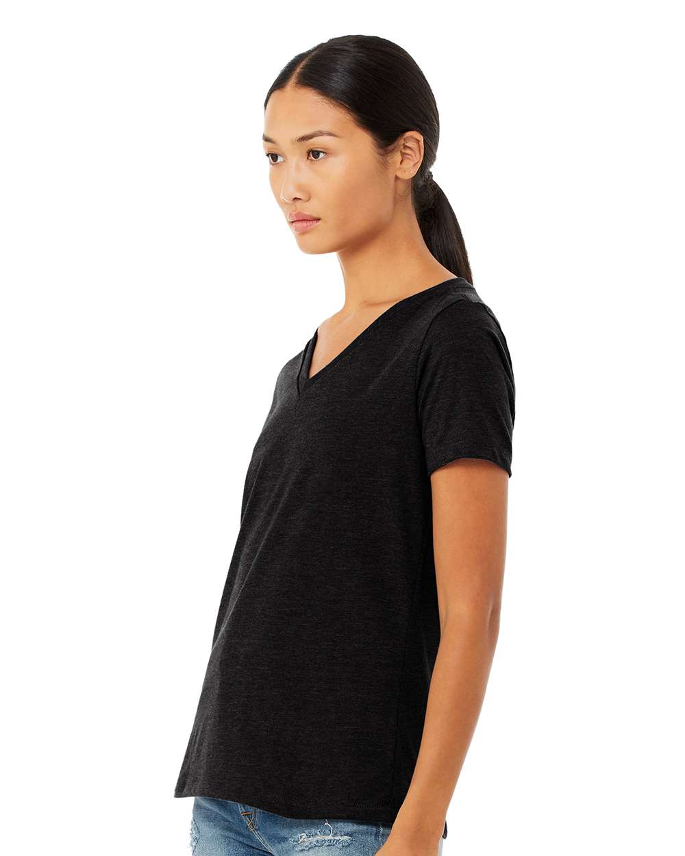 BELLA + CANVAS-6405CVC-Women's Relaxed Heather CVC V-Neck Tee - Image 57