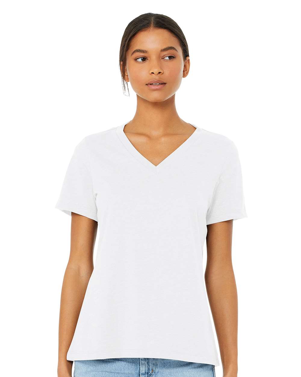 BELLA + CANVAS-6405CVC-Women's Relaxed Heather CVC V-Neck Tee - Image 62
