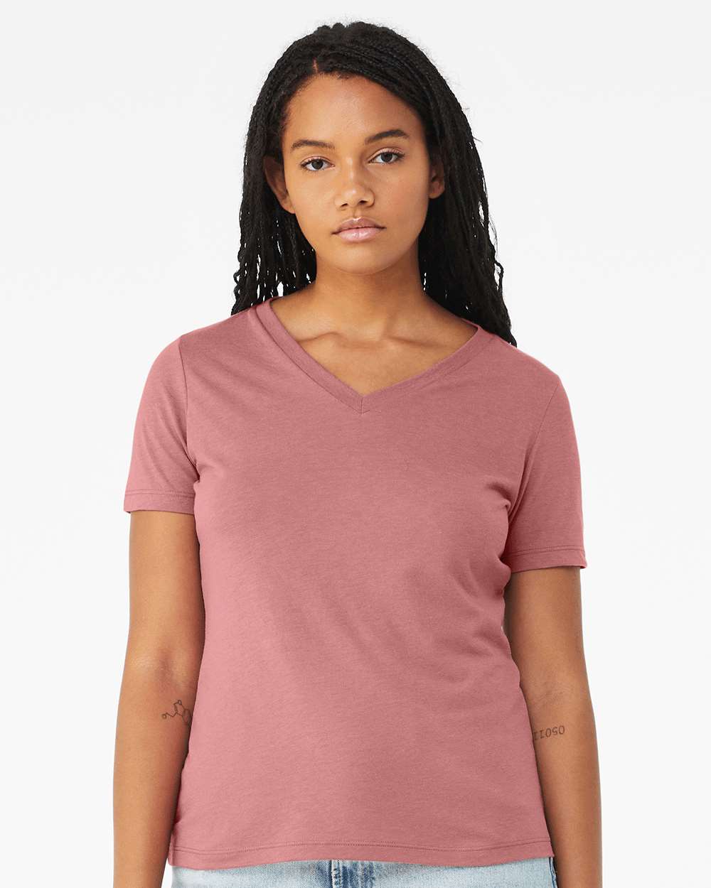 BELLA + CANVAS-6415-Women's Relaxed Triblend Short Sleeve V-Neck Tee - Image 14