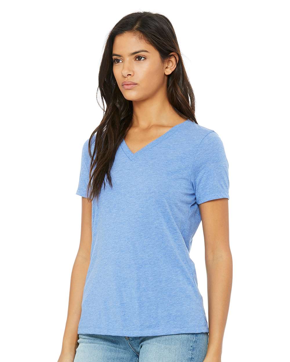 BELLA + CANVAS-6415-Women's Relaxed Triblend Short Sleeve V-Neck Tee - Image 2