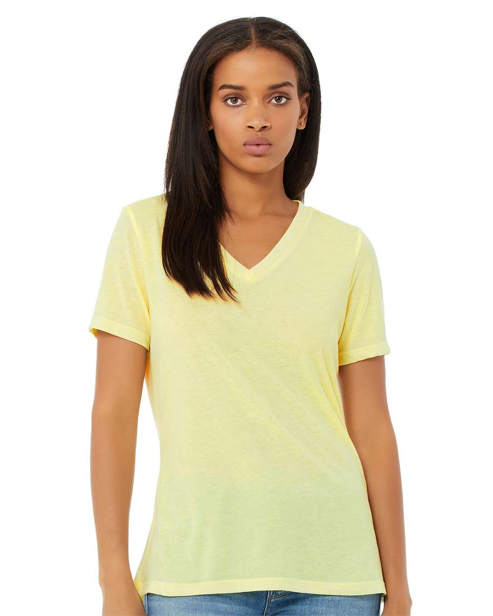 BELLA + CANVAS-6415-Women's Relaxed Triblend Short Sleeve V-Neck Tee - Image 20