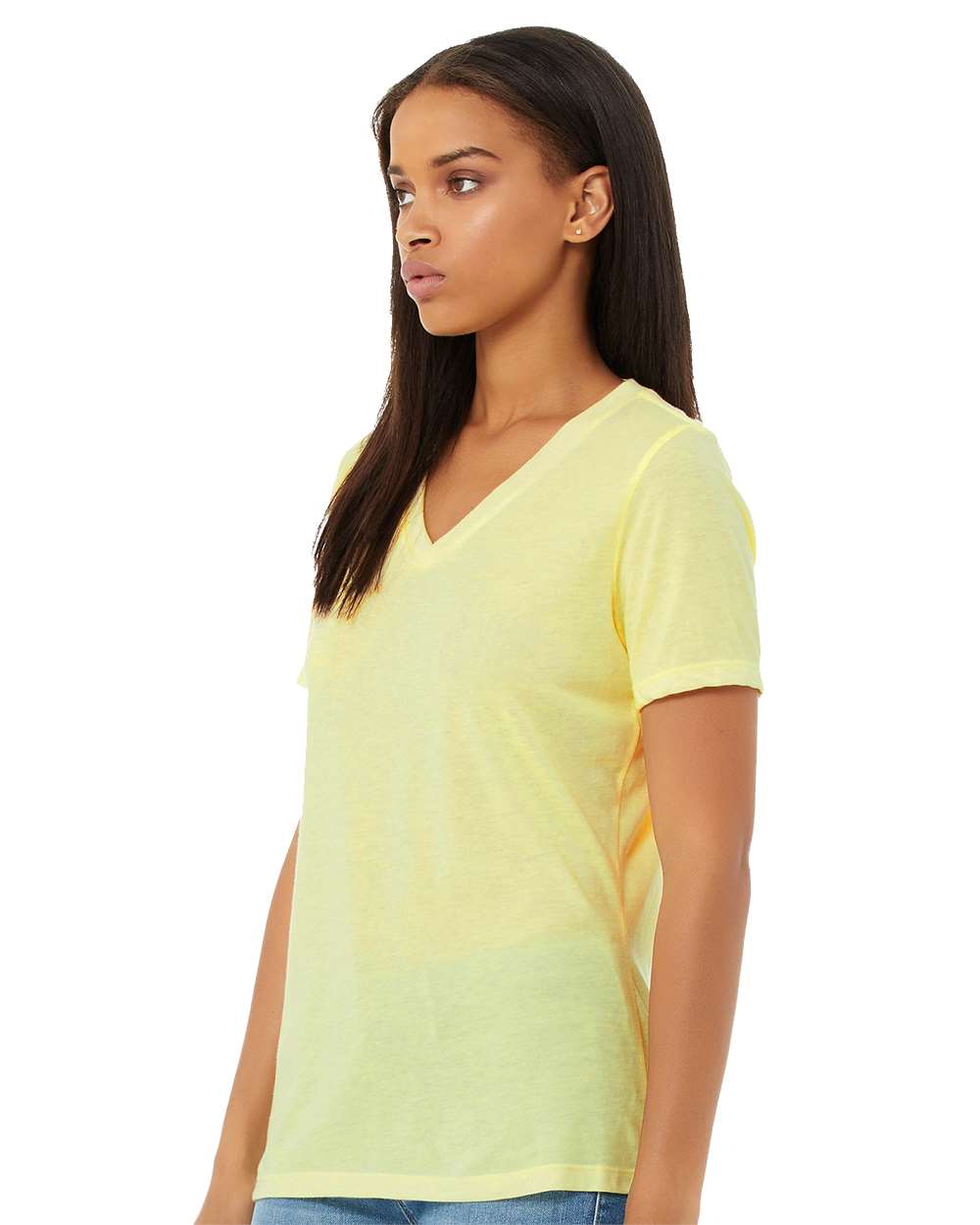 BELLA + CANVAS-6415-Women's Relaxed Triblend Short Sleeve V-Neck Tee - Image 21
