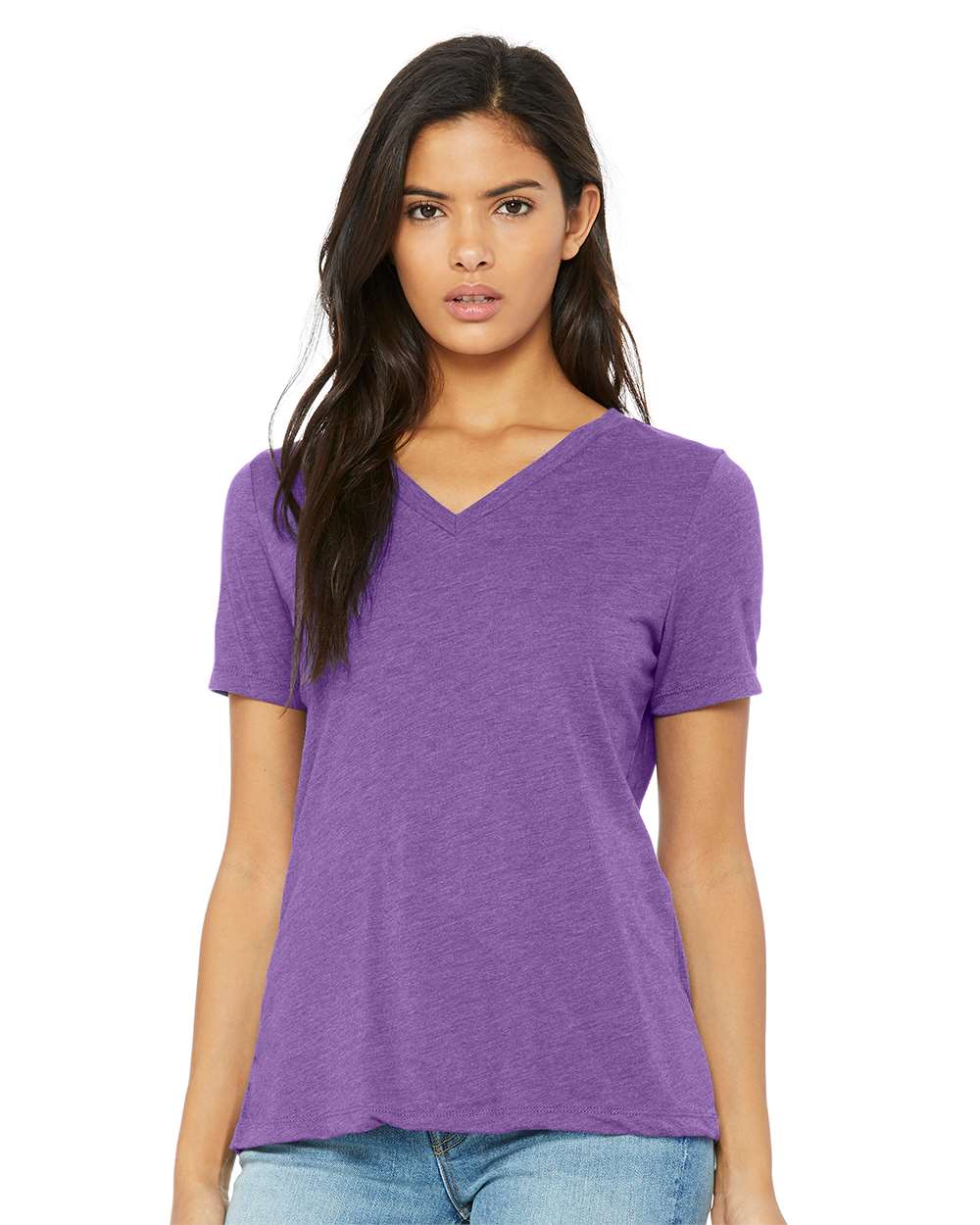 BELLA + CANVAS-6415-Women's Relaxed Triblend Short Sleeve V-Neck Tee - Image 23