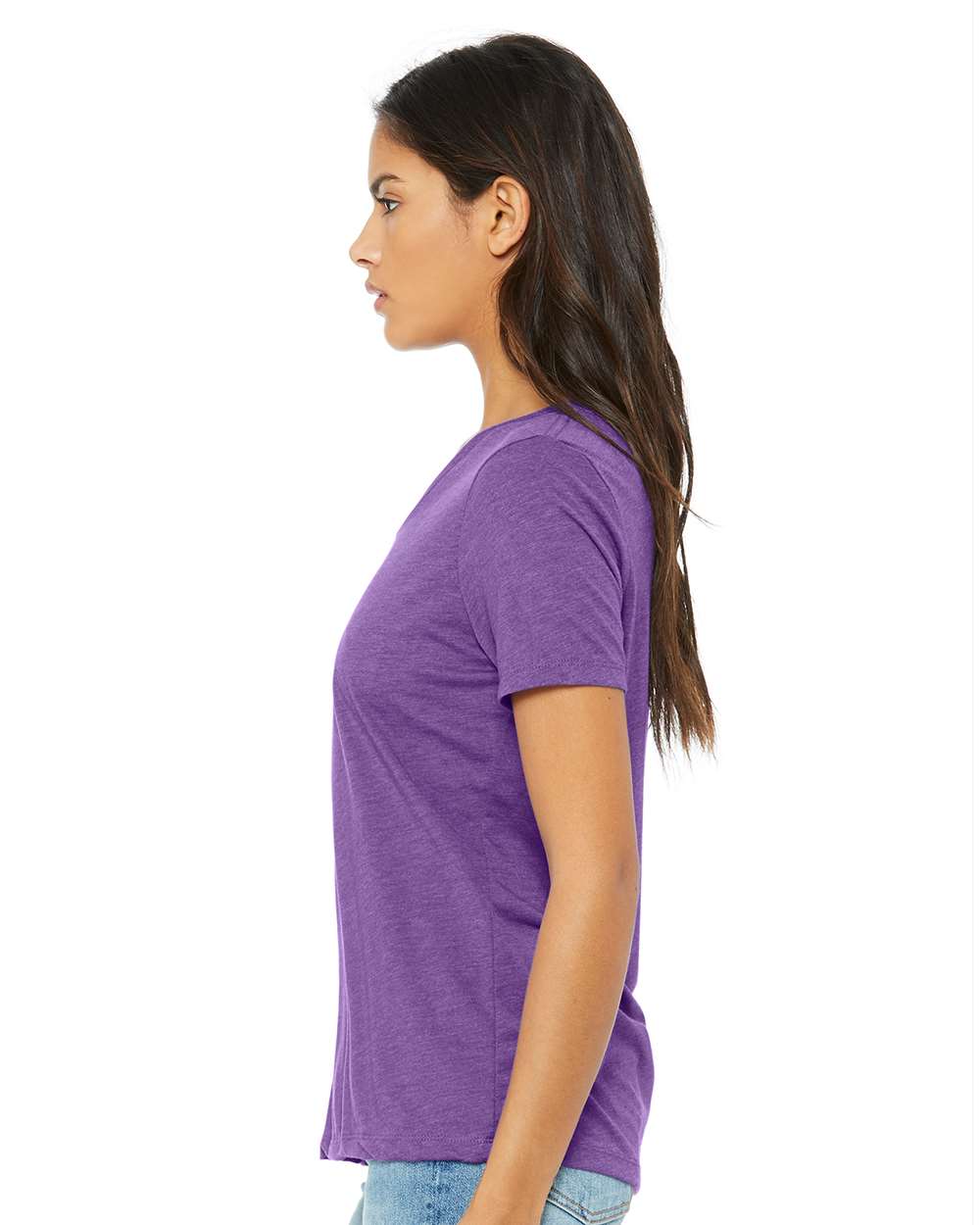BELLA + CANVAS-6415-Women's Relaxed Triblend Short Sleeve V-Neck Tee - Image 24
