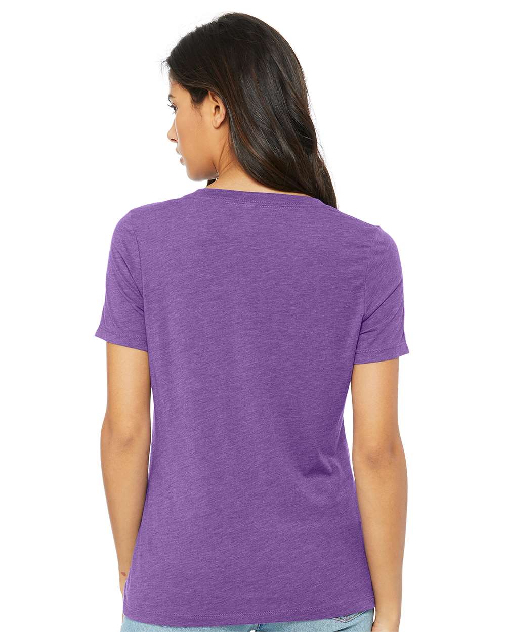 BELLA + CANVAS-6415-Women's Relaxed Triblend Short Sleeve V-Neck Tee - Image 25
