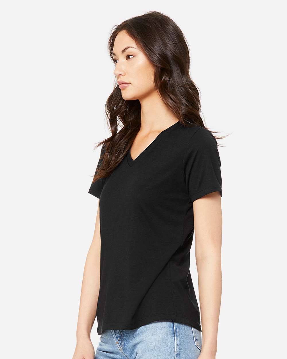 BELLA + CANVAS-6415-Women's Relaxed Triblend Short Sleeve V-Neck Tee - Image 33