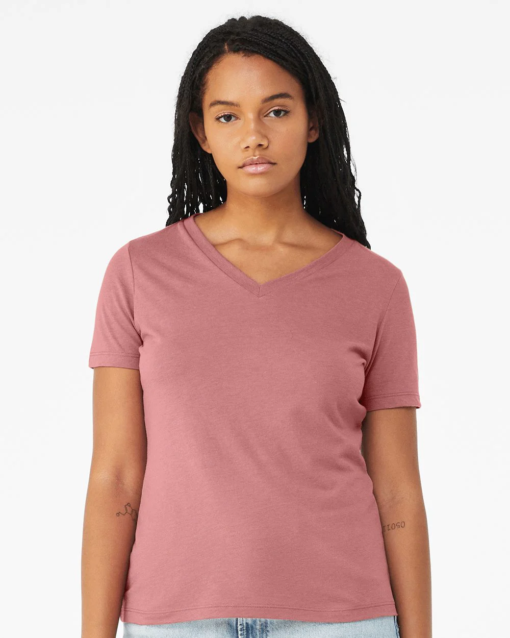 BELLA + CANVAS-6415-Women's Relaxed Triblend Short Sleeve V-Neck Tee - Image 4