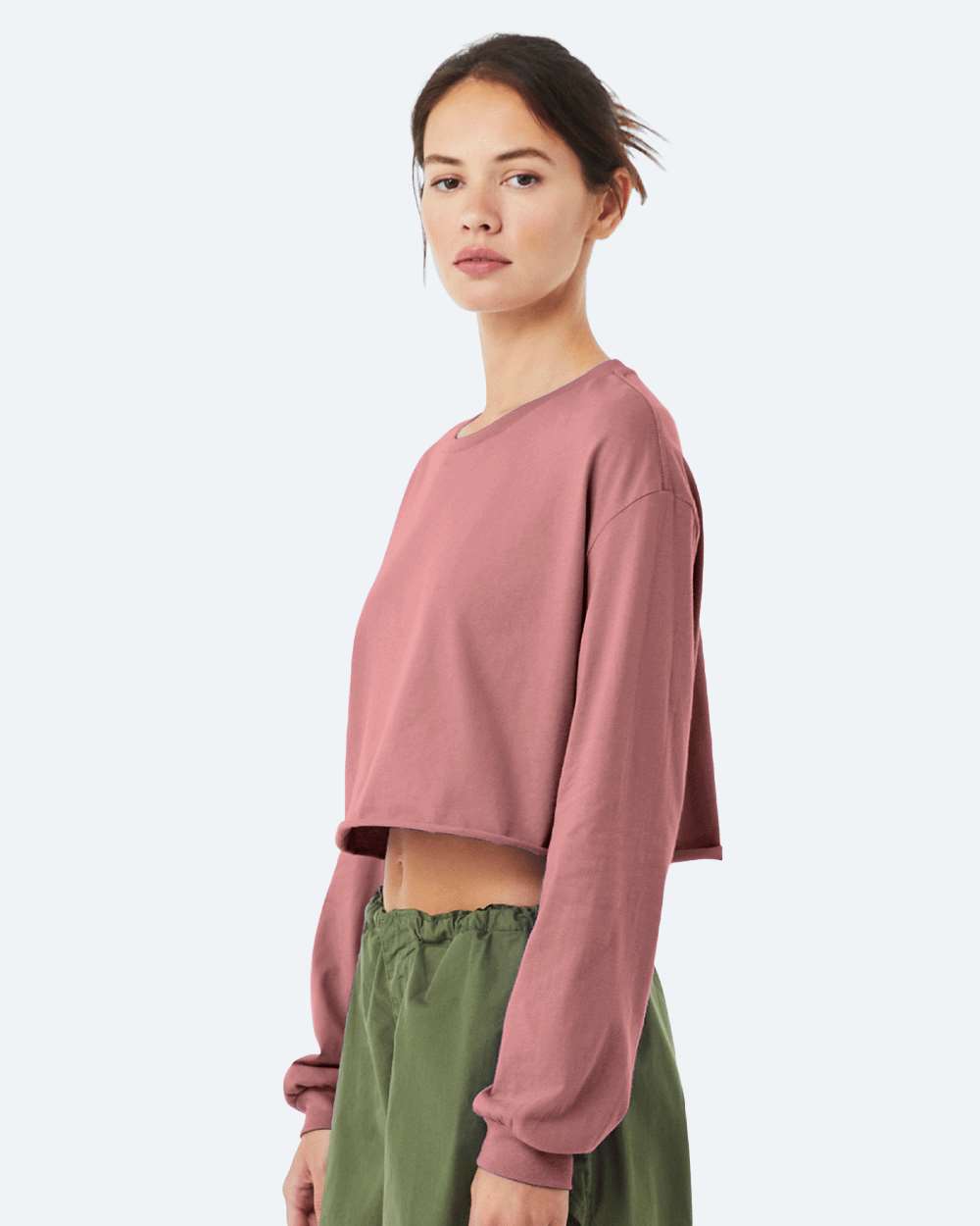 BELLA + CANVAS-6501-FWD Fashion Women's Crop Long Sleeve Tee - Image 30