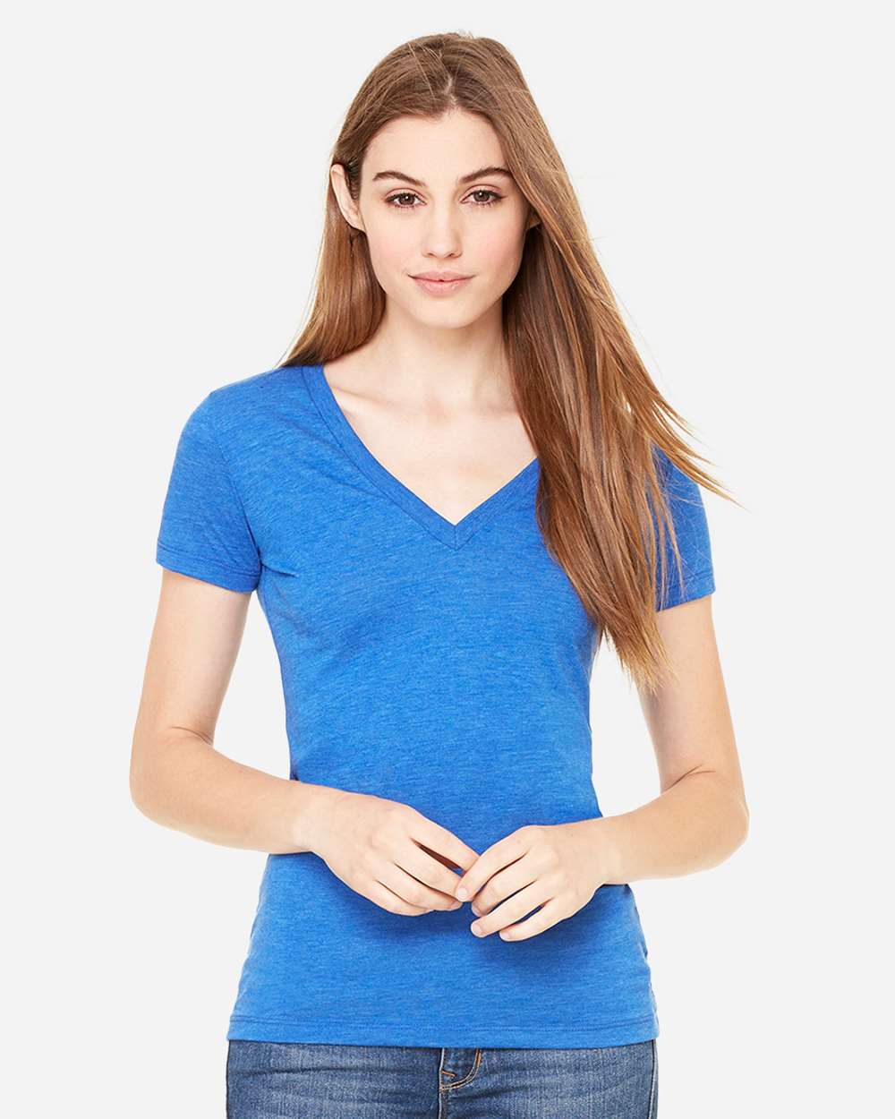 BELLA + CANVAS-8435-Women’s Triblend Deep V-Neck Tee - Image 28
