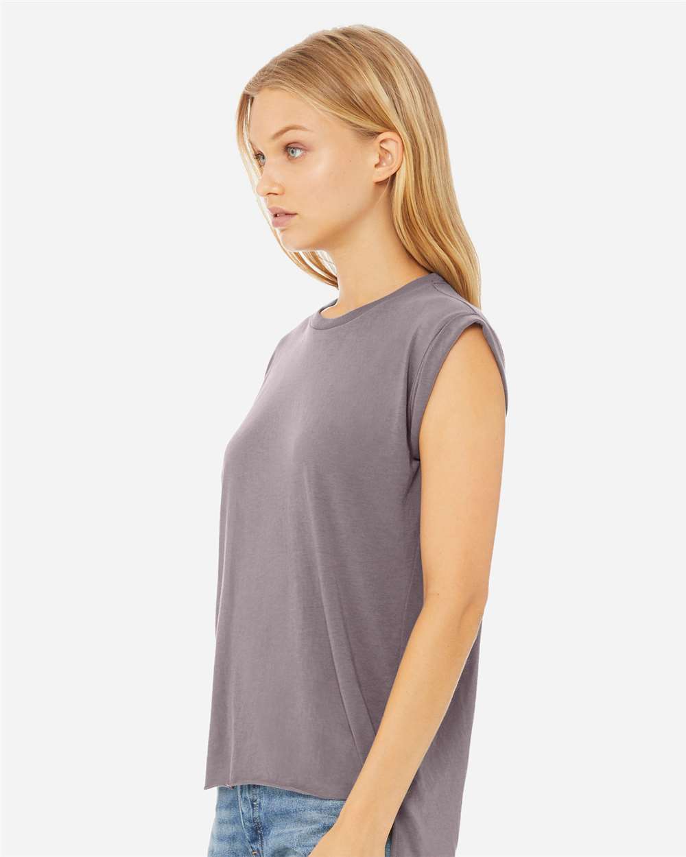 BELLA + CANVAS-8804-Women’s Flowy Rolled Cuffs Muscle Tee - Image 12
