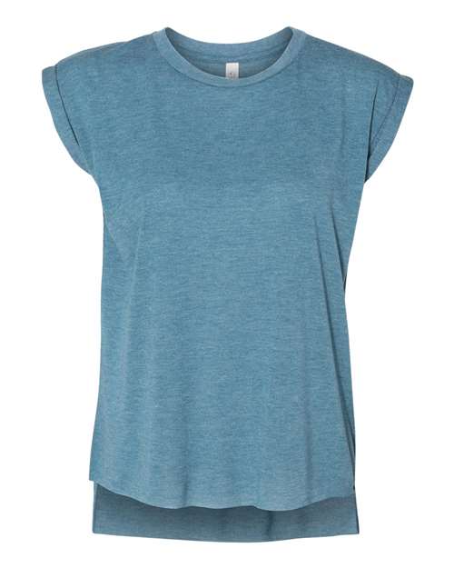 BELLA + CANVAS-8804-Women’s Flowy Rolled Cuffs Muscle Tee - Image 17