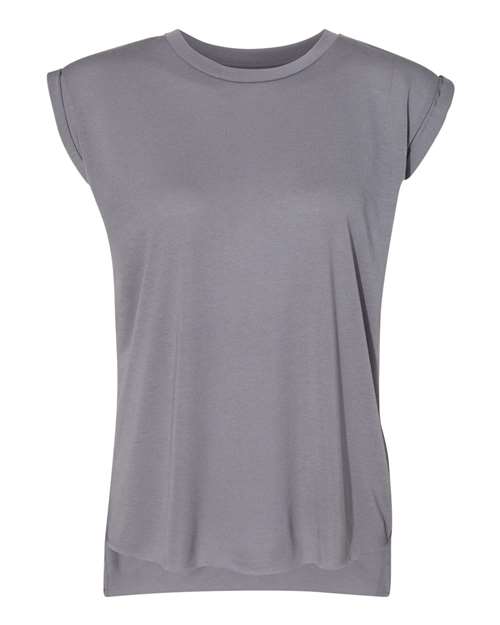 BELLA + CANVAS-8804-Women’s Flowy Rolled Cuffs Muscle Tee - Image 20