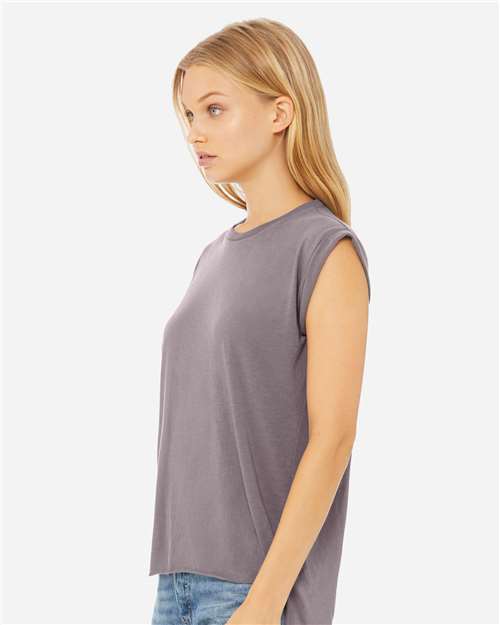 BELLA + CANVAS-8804-Women’s Flowy Rolled Cuffs Muscle Tee - Image 22