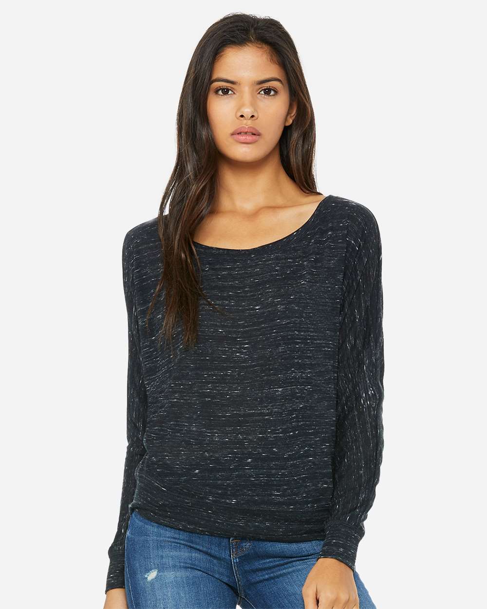 BELLA + CANVAS-8850-Women’s Flowy Off Shoulder Long Sleeve Tee - Image 4