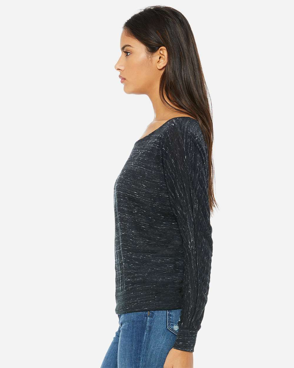 BELLA + CANVAS-8850-Women’s Flowy Off Shoulder Long Sleeve Tee - Image 5