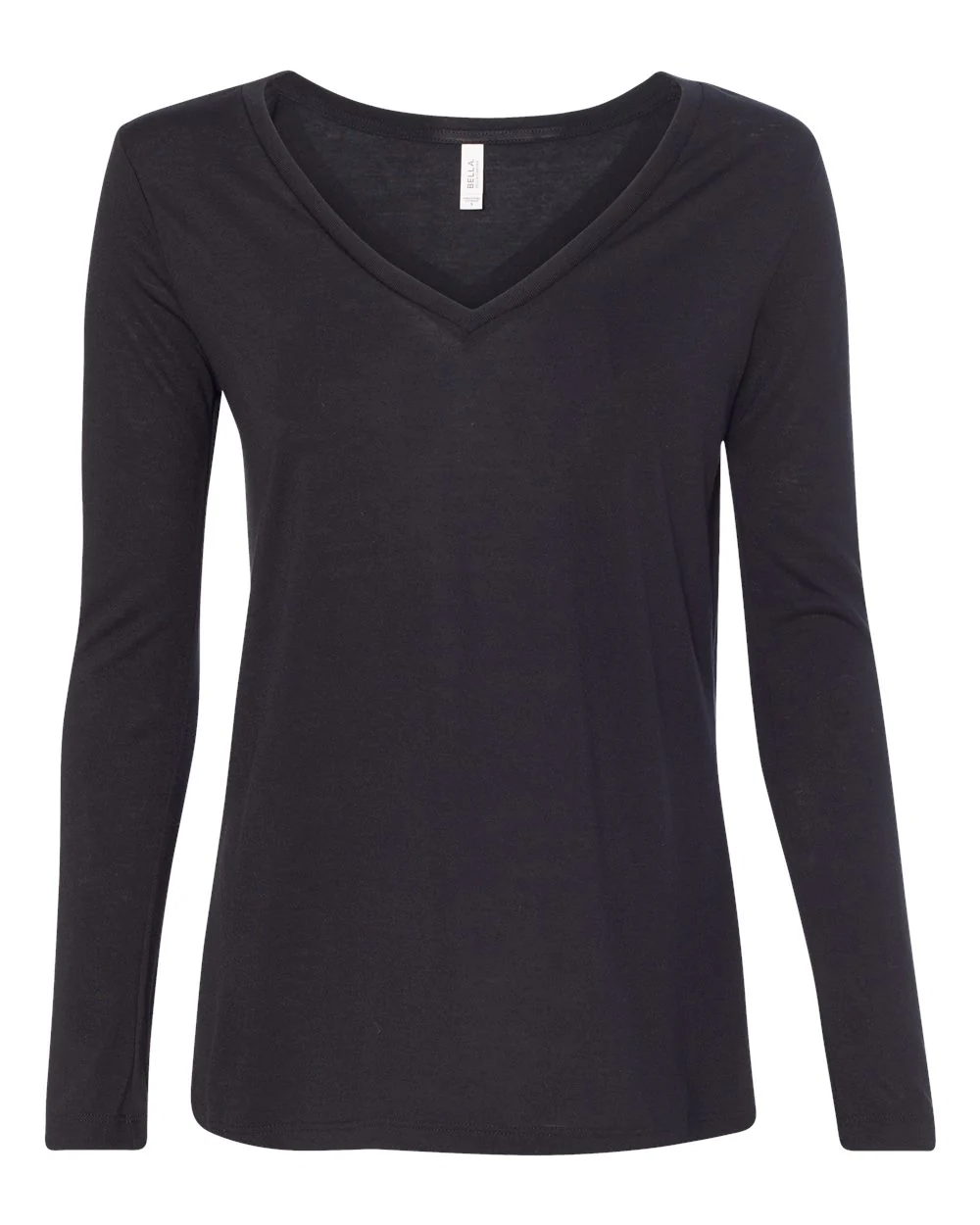 BELLA + CANVAS-8855-Women's Flowy Long Sleeve V-Neck Tee - Image 3