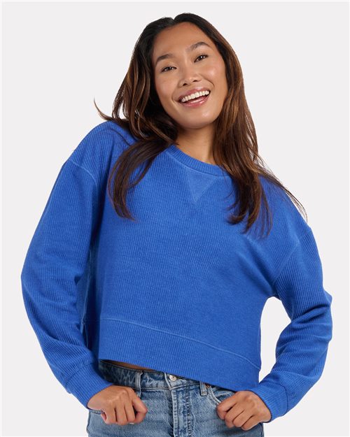 Boxercraft-BW5102-Women's Ribbed Knit Cropped Boxy Crew - Image 2