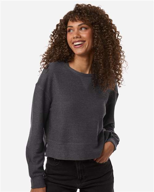 Boxercraft-BW5102-Women's Ribbed Knit Cropped Boxy Crew - Image 6