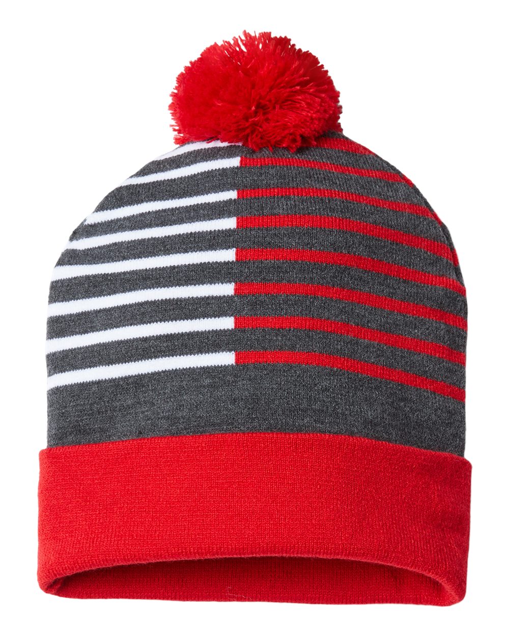 CAP AMERICA-RKH12-USA-Made Half Color Beanie - Image 4