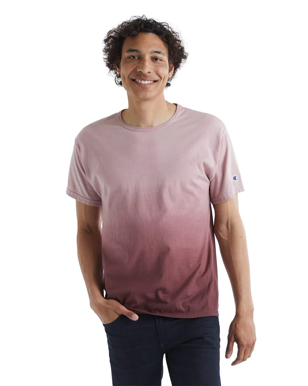 Champion-CD100D-Classic Jersey Dip Dye T-Shirt - Image 4