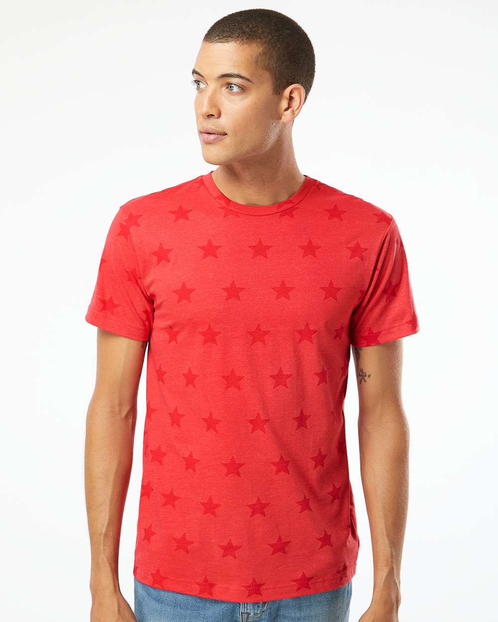 Code Five-3929-Star Print Tee - Image 26