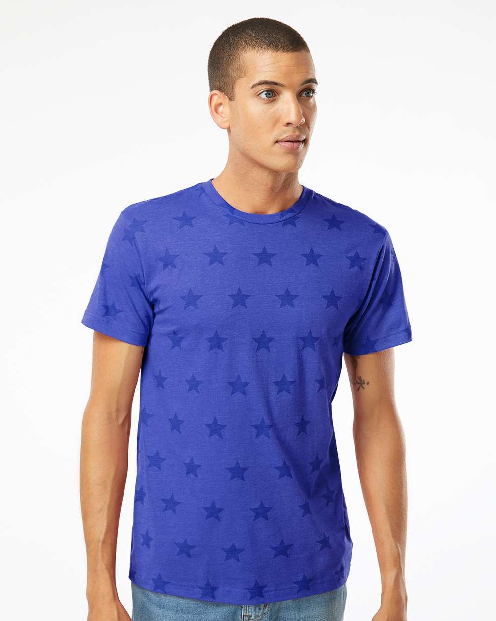 Code Five-3929-Star Print Tee - Image 32