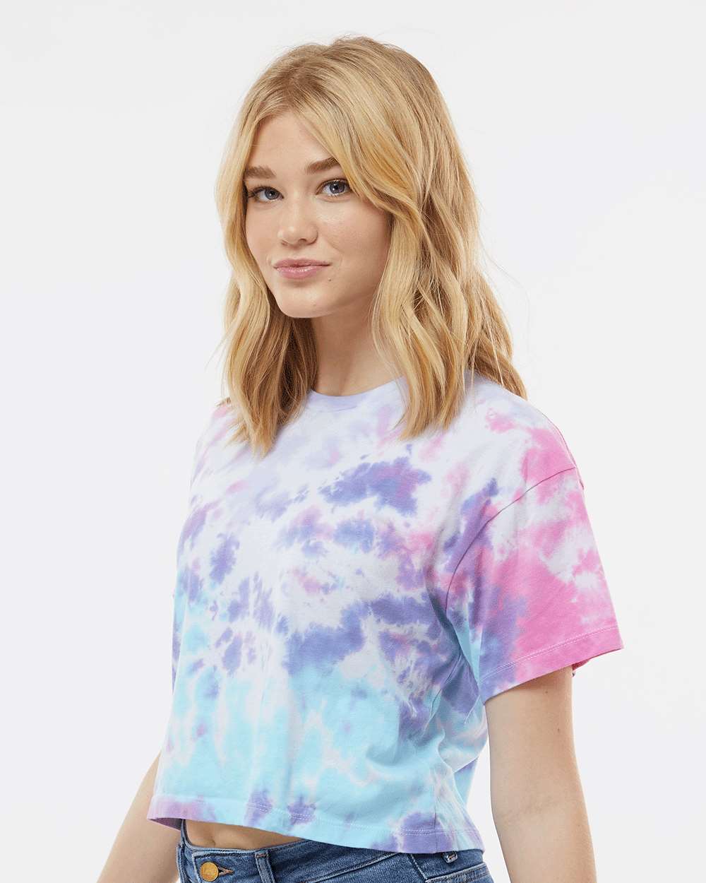 Colortone-1050-Women's Tie-Dyed Crop T-Shirt - Image 5