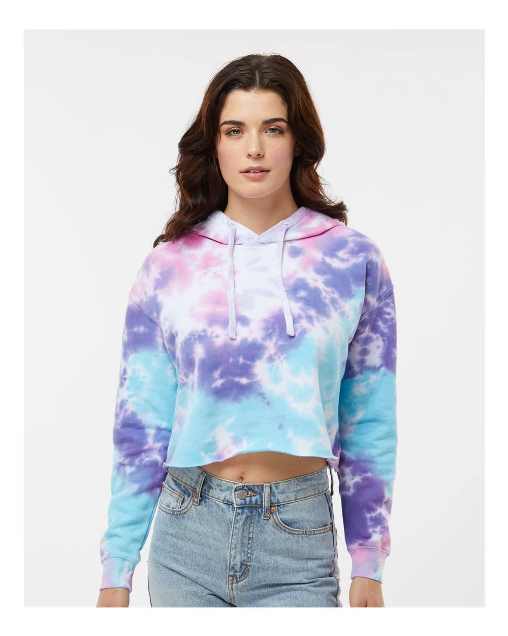 Colortone-8333-Women's Tie-Dyed Crop Hooded Sweatshirt - Image 4
