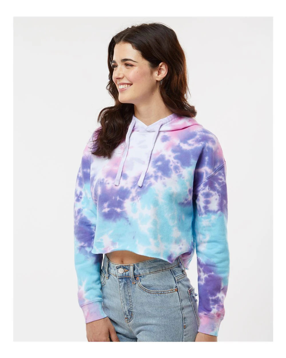 Colortone-8333-Women's Tie-Dyed Crop Hooded Sweatshirt - Image 5