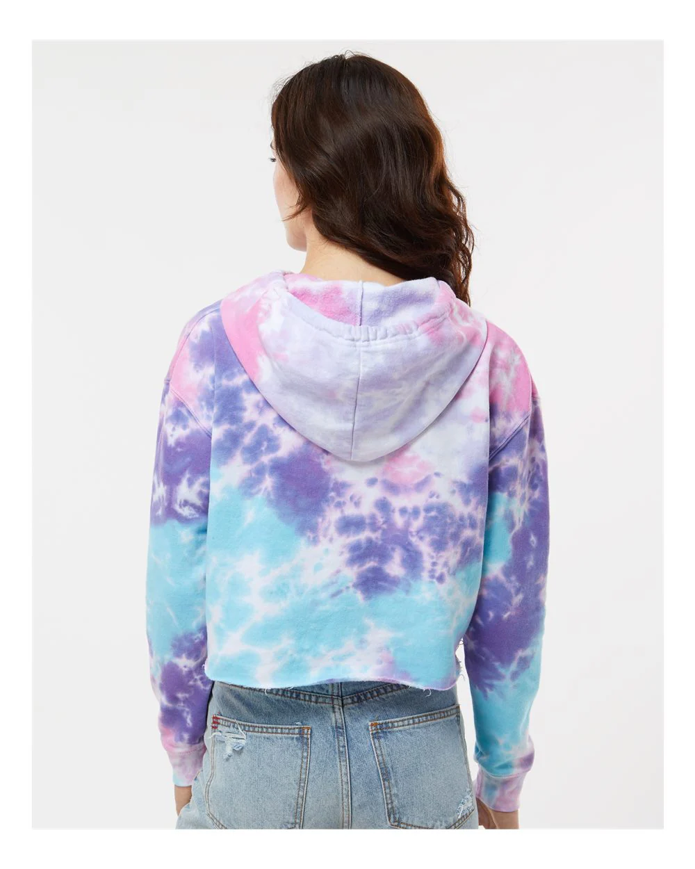 Colortone-8333-Women's Tie-Dyed Crop Hooded Sweatshirt - Image 6