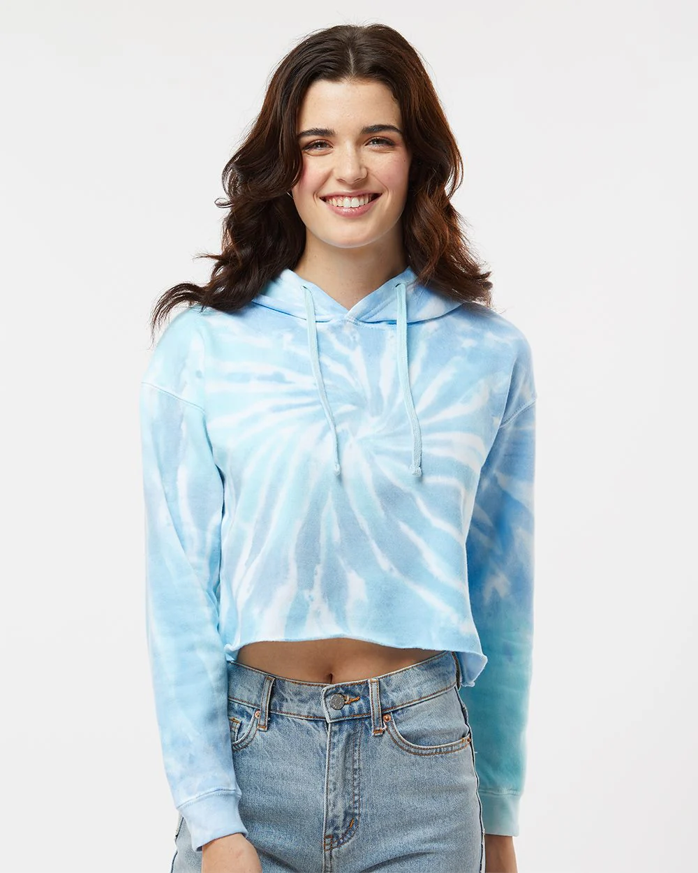 Colortone-8333-Women's Tie-Dyed Crop Hooded Sweatshirt - Image 7